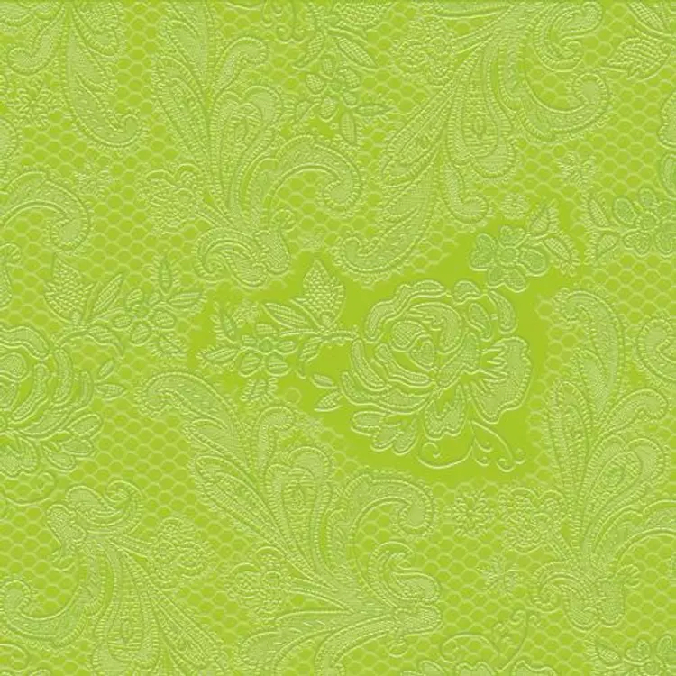 Lace Embossed lime papírszalvéta 25x25cm, 15db-os
