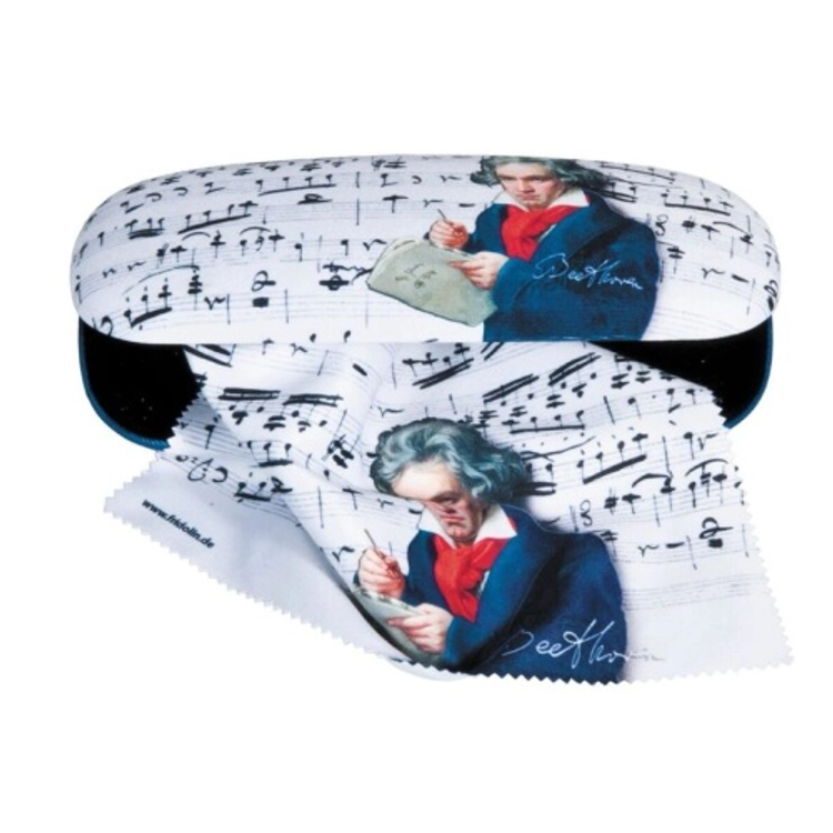 Szemüvegtok törlőkendővel, 16x4x6,5cm, Beethoven