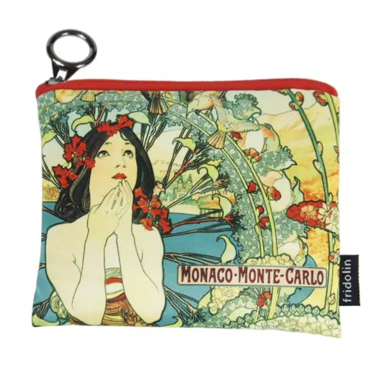 Mini pénztárca textil, 12x1,5x10cm, Mucha: Monte Carlo