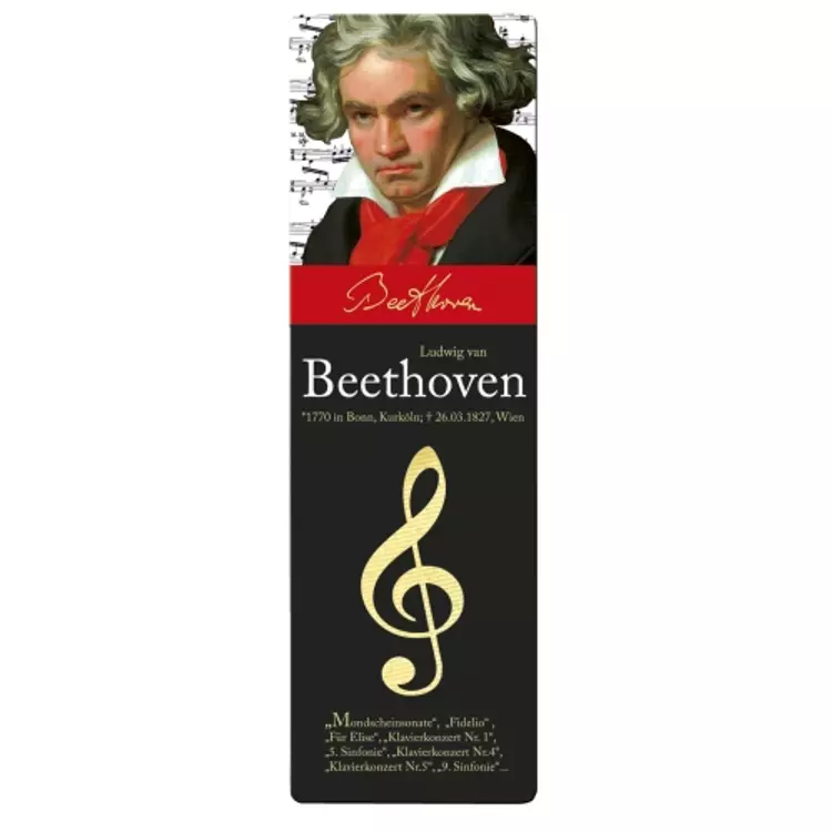 Könyvjelző 5x16cm, Beethoven