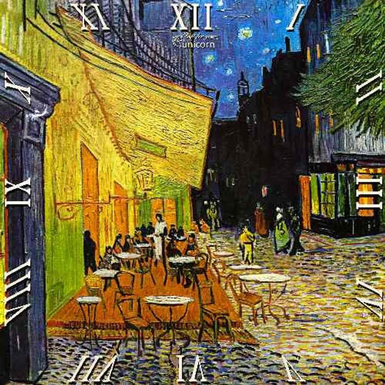 Üveg falióra - 30x30cm - Van Gogh: Kávéház éjjel