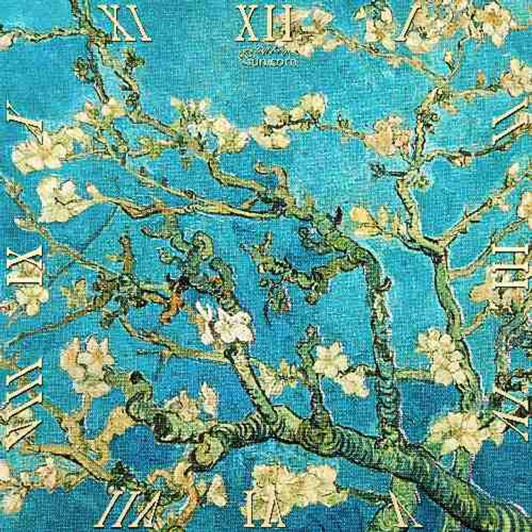 Üveg falióra - 30x30cm - Van Gogh: Mandulavirágzás