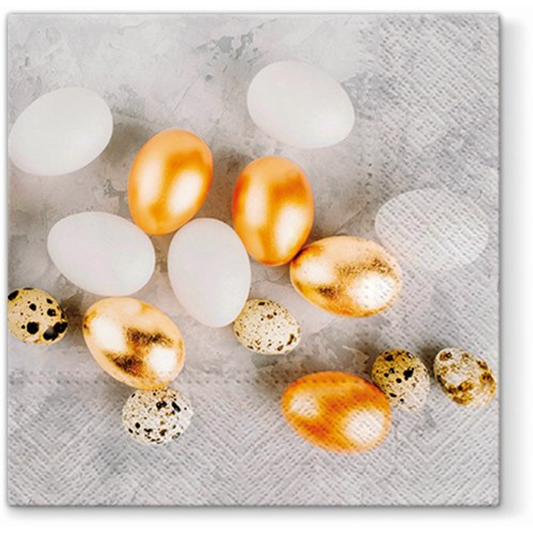 Húsvéti papírszalvéta 33x33cm, 20db-os - Golden Eggs