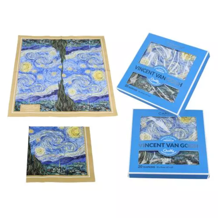 Papírszalvéta 33x33cm, 20db-os, Van Gogh: Csillagos éj