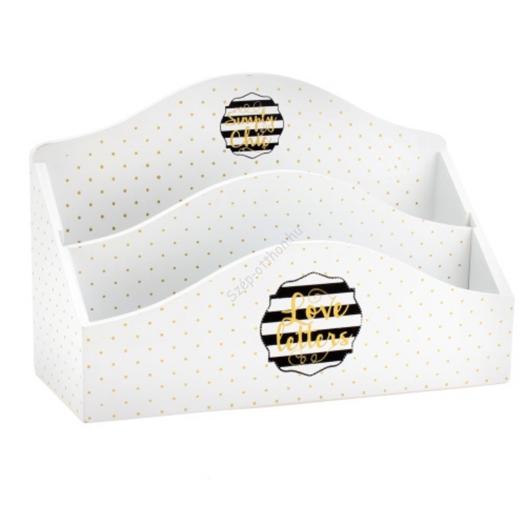T.L.C.LP29297 Simply Chic levélrendező, fa, 25x9x17 cm