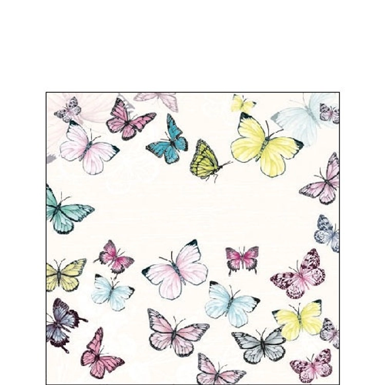 AMB.12510000 Butterfly White papírszalvéta 25x25cm ,20db-os