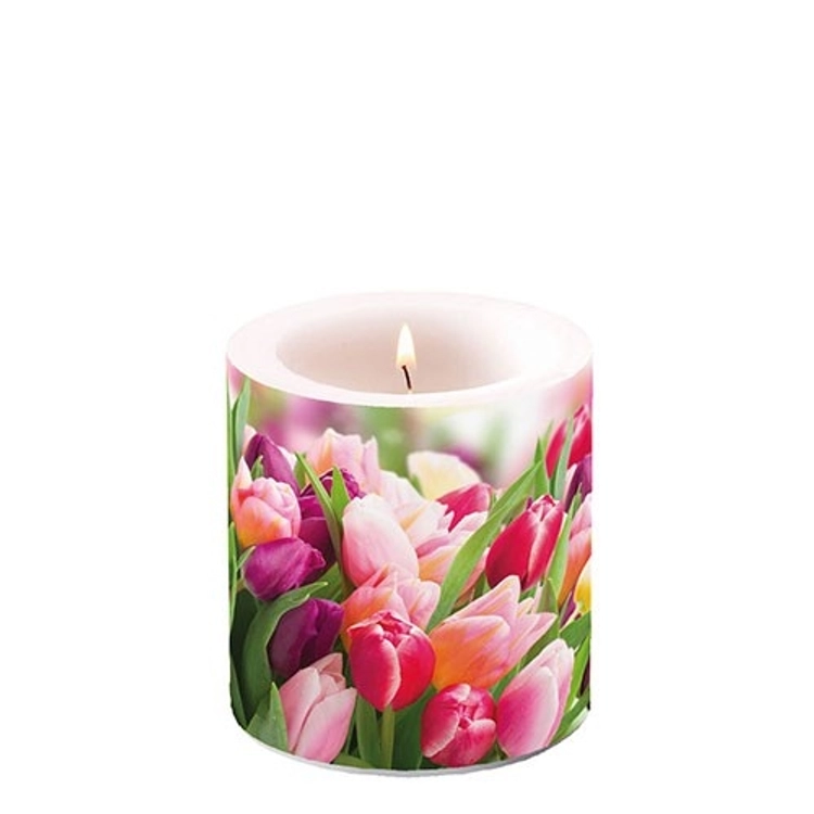 Glorious Tulips átvilágítós gyertya 8x7,5cm