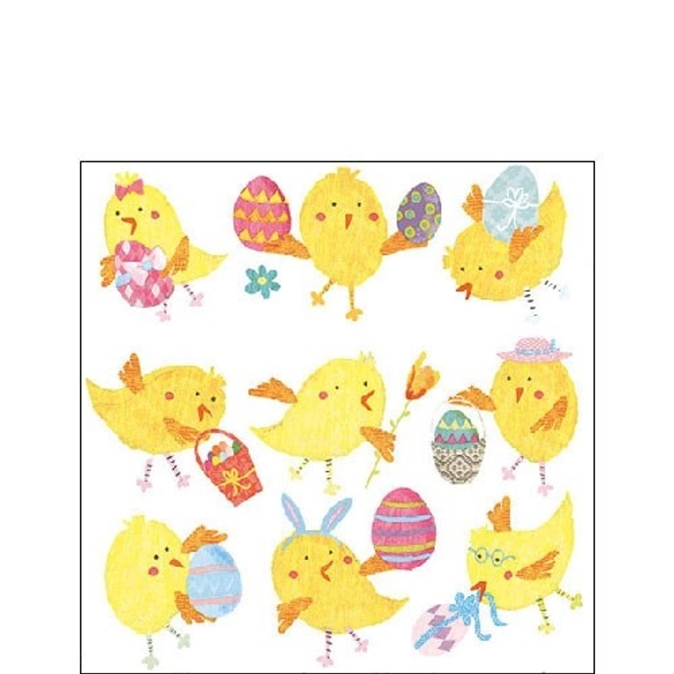 Húsvéti szalvéta 25x25cm, 20db-os - Easter Chicks