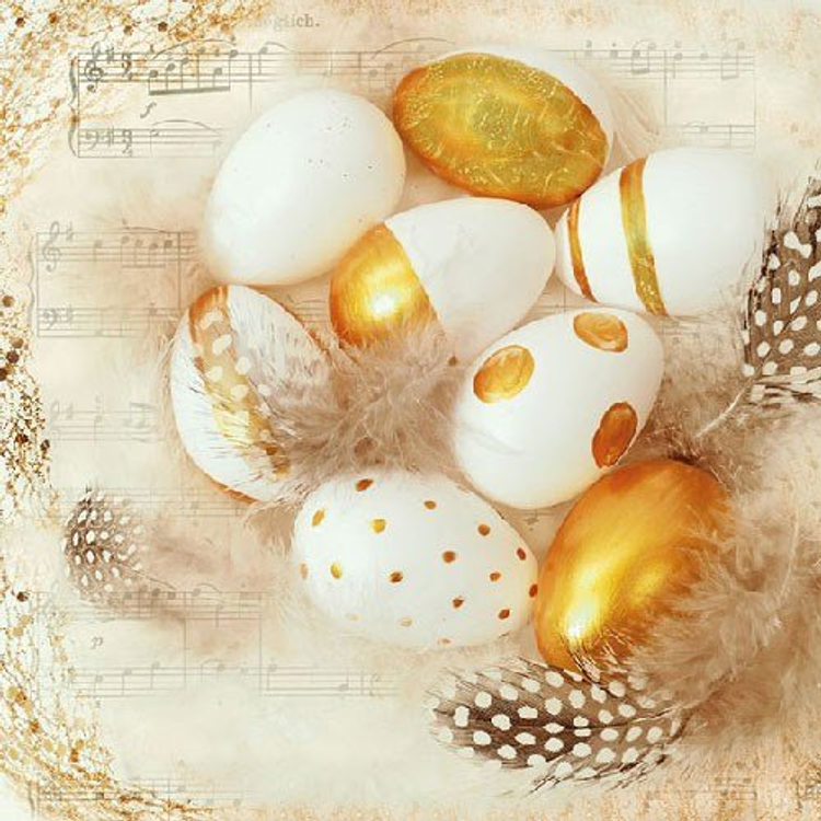 Húsvéti szalvéta 33x33cm, 20db-os - Golden Eggs 