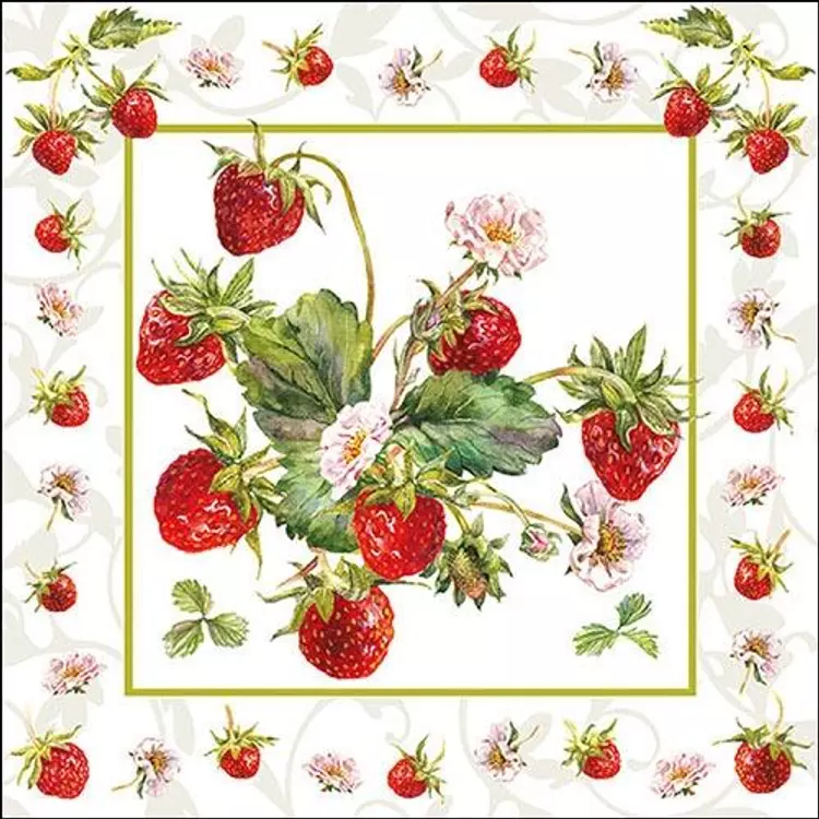 Fresh Strawberries papírszalvéta 33x33cm, 20db-os