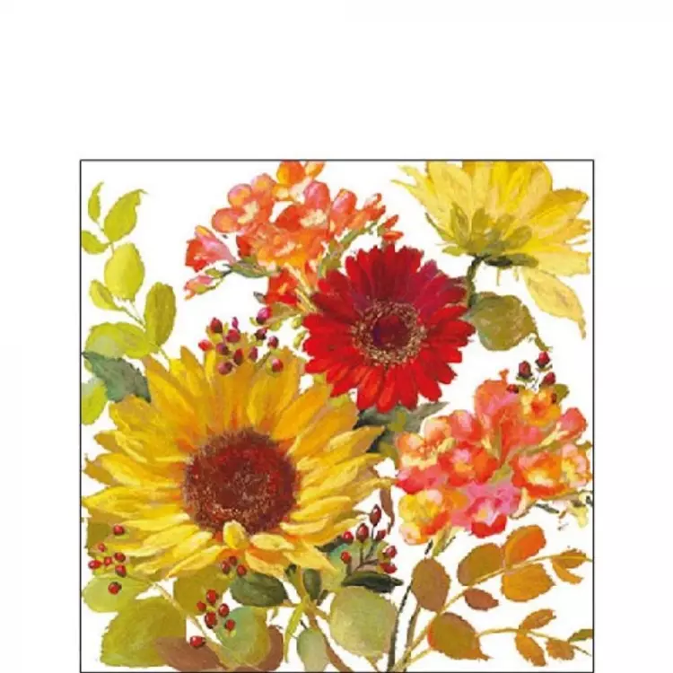 Sunny Flowers Cream papírszalvéta 25x25cm
