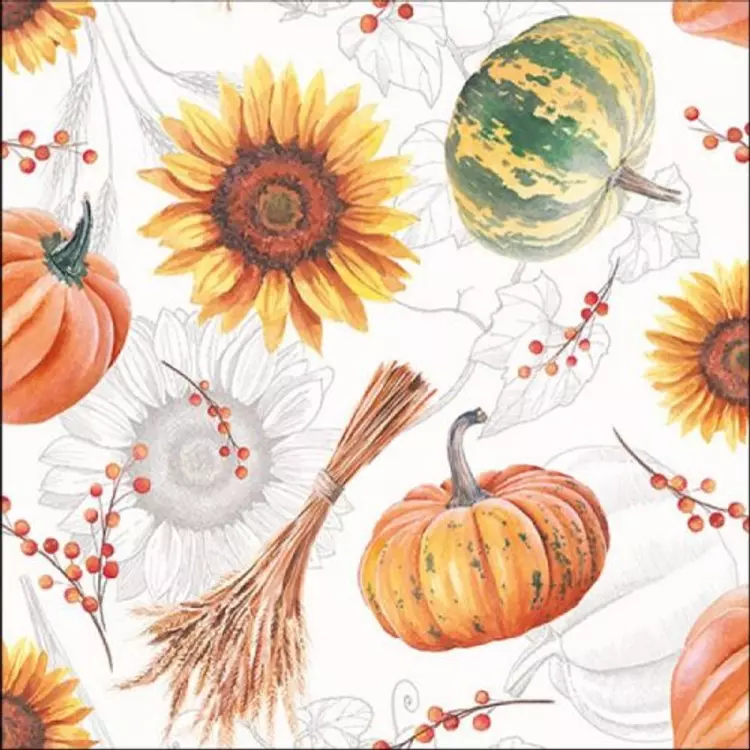 Pumpkins & Sunflowers papírszalvéta 33x33cm, 20db-os