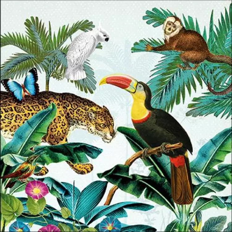Tropical Animals papírszalvéta 33x33cm, 20db-os