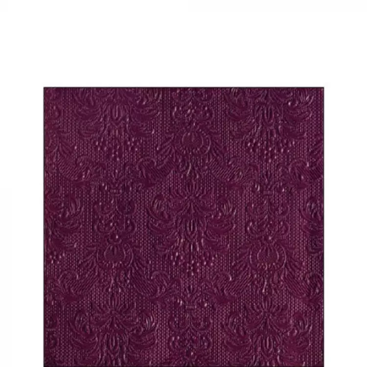 Elegance berry dombornyomott papírszalvéta 25x25cm, 15db-os