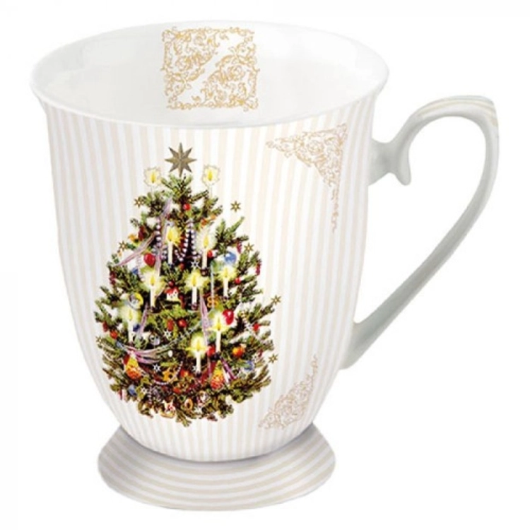 Karácsonyi mintás porcelán bögre - 250ml - X-mas Tree