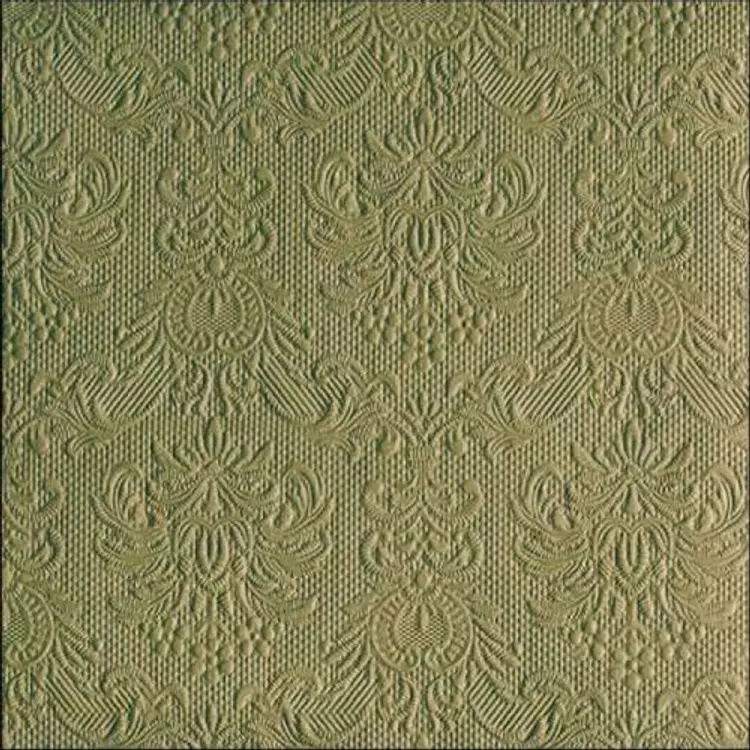 Elegance Green Leaf dombornyomott papírszalvéta 40x40 cm, 15db-os