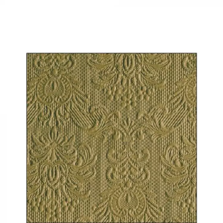 Elegance Green Leaf dombornyomott papírszalvéta 25x25cm, 15db-os