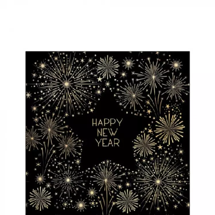 Golden New Year papírszalvéta 25x25cm, 20db-os