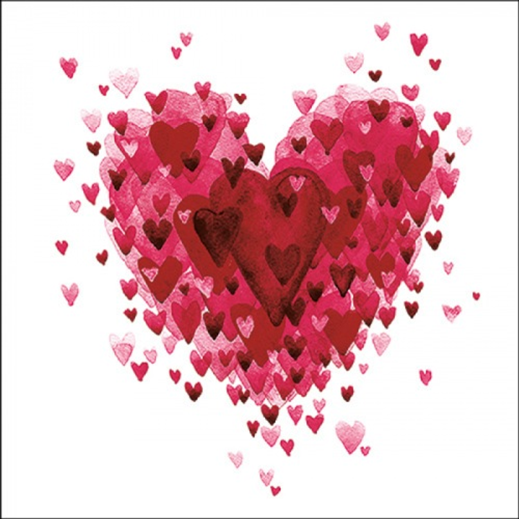 Heart of Hearts Red papírszalvéta 33x33cm, 20db-os
