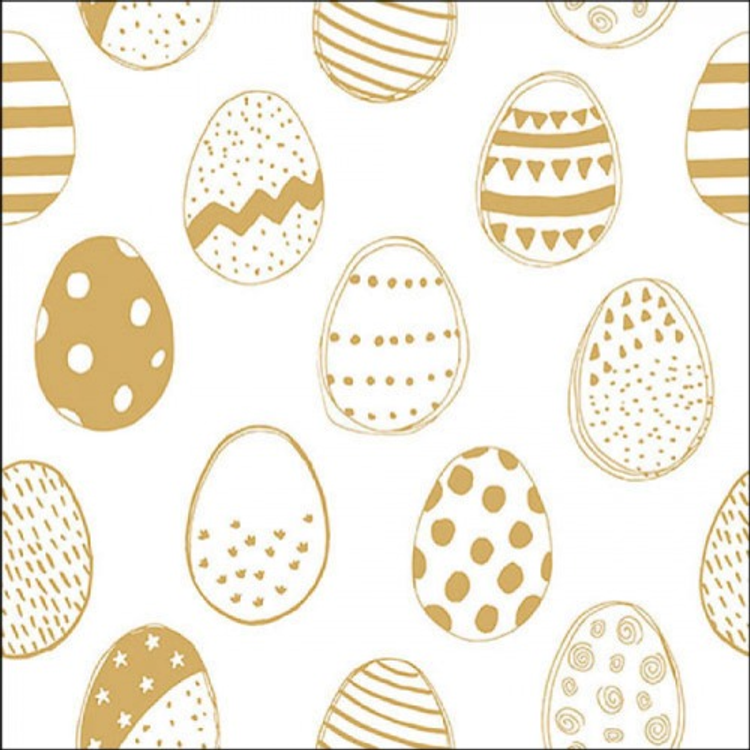 Easter Eggs All Over Gold papírszalvéta 33x33cm,20db-os