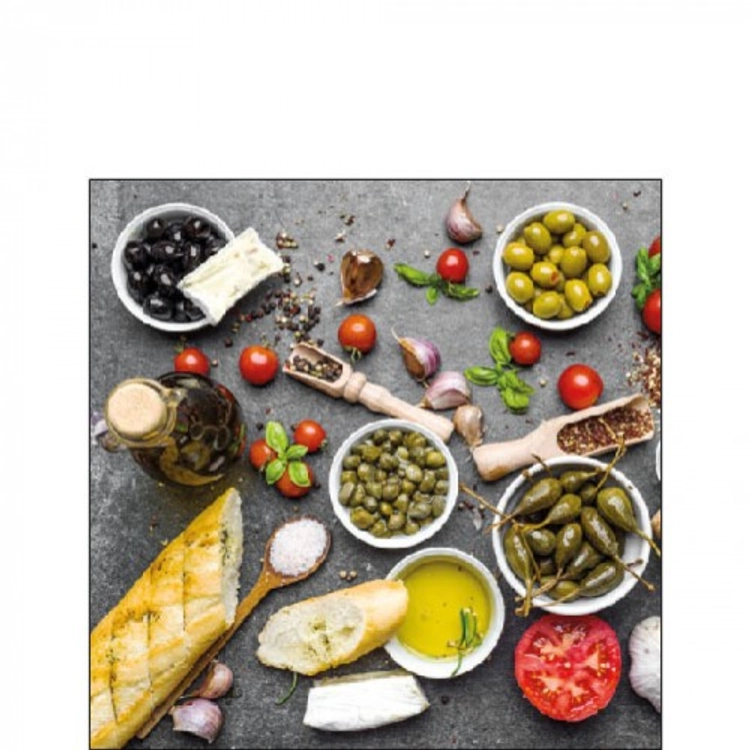 Mediterranean Food papírszalvéta 25x25cm, 20db-os
