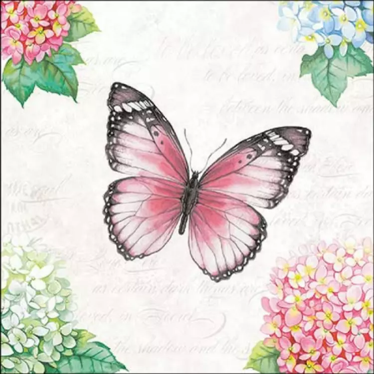 Butterfly poem papírszalvéta 33x33cm, 20db-os