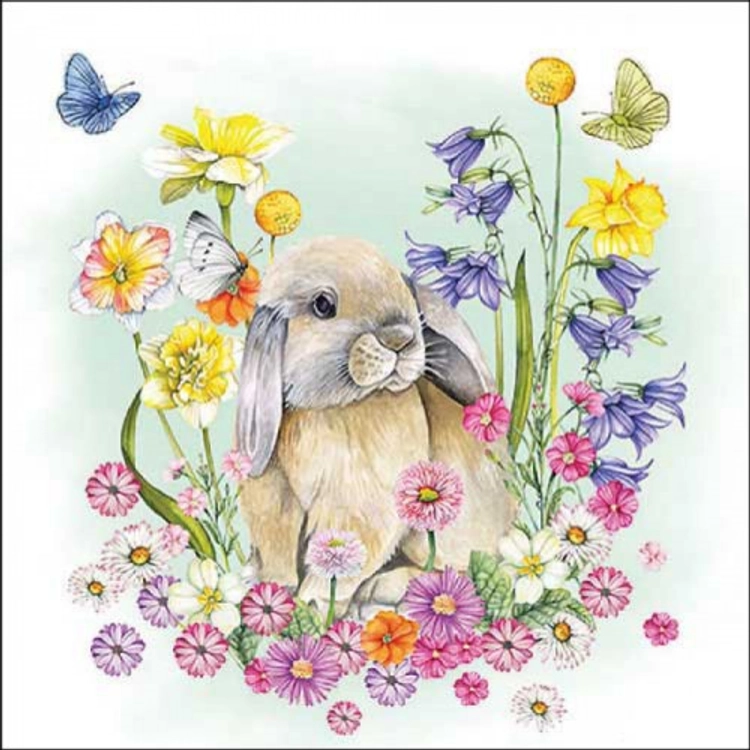 Húsvéti papírszalvéta - 33x33cm, 20db-os - Little rabbit 
