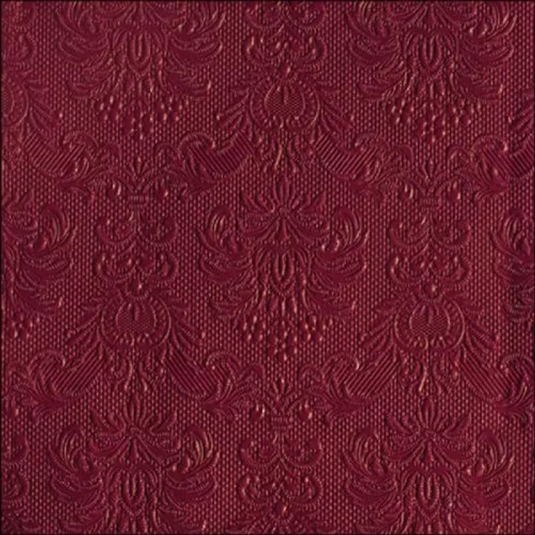 Elegance ruby red dombornyomott papírszalvéta 33x33cm, 15db-os