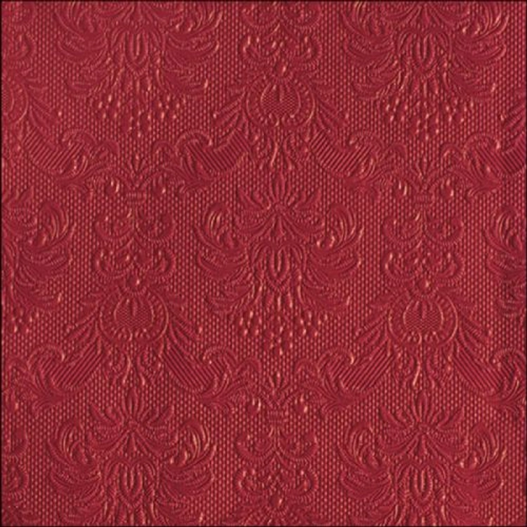 Elegance dark red dombornyomott papírszalvéta 33x33cm, 15db-os