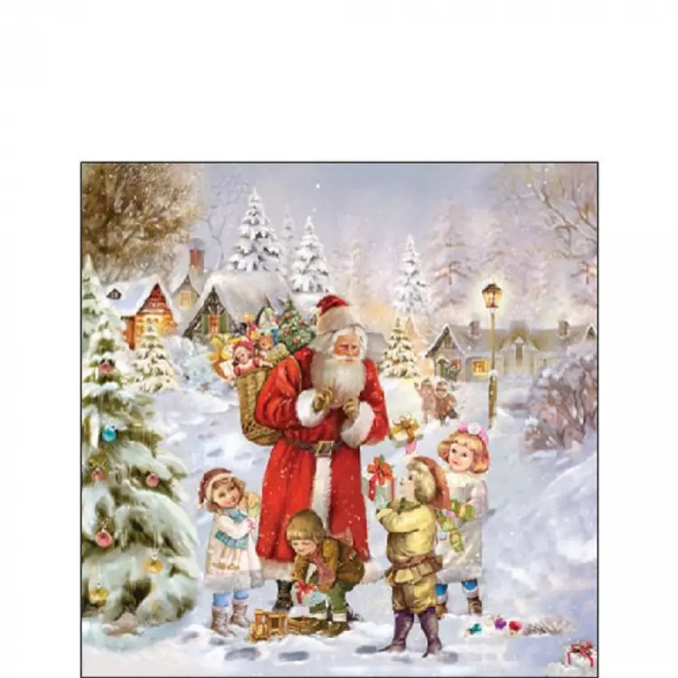Santa bringing presents papírszalvéta 25x25cm, 20db-os