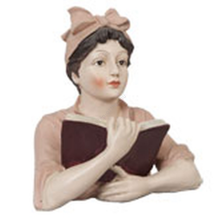 Nosztalgikus dekor figura nő könyvvel