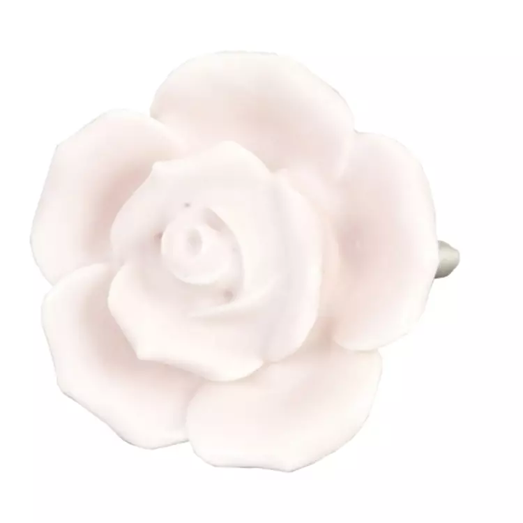 Kerámia virág ajtófogantyú, rózsaszín, 4x5cm
