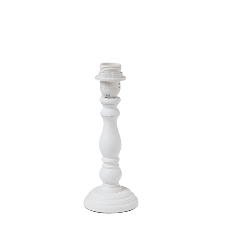Clayre & Eef 6LMP478W Lámpatest fa asztali 10x26cm, fehér