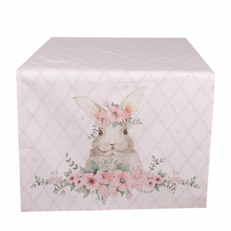 Asztali futó - 50x140cm - Floral Easter Bunny