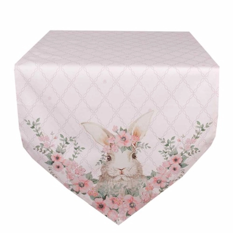 Asztali futó - 50x160cm - Floral Easter Bunny