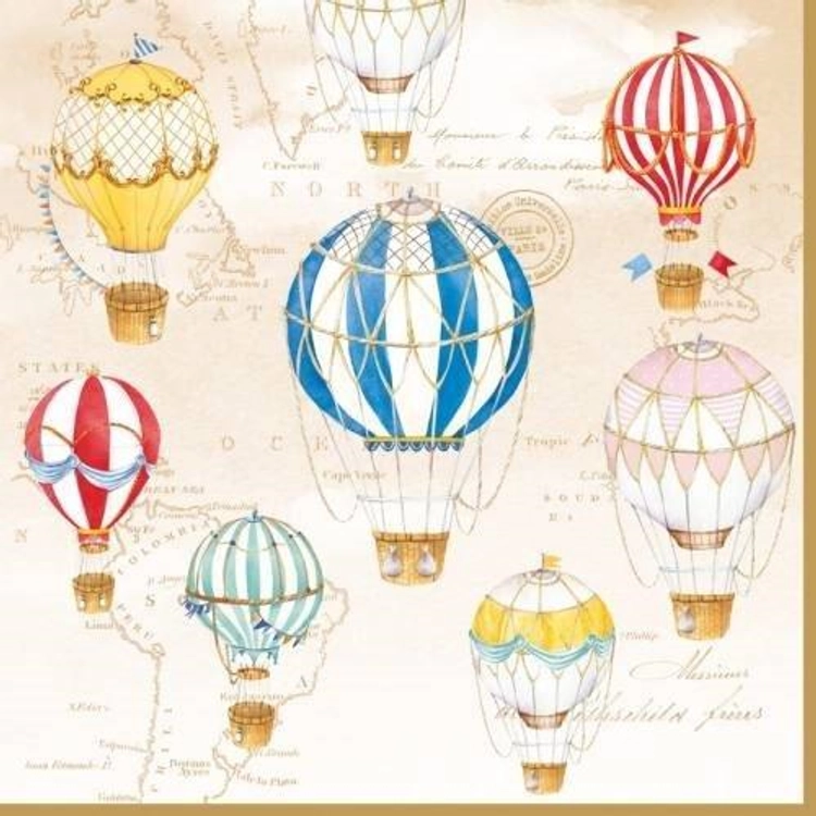 Papírszalvéta 33x33cm,  Air Balloons, 20db-os