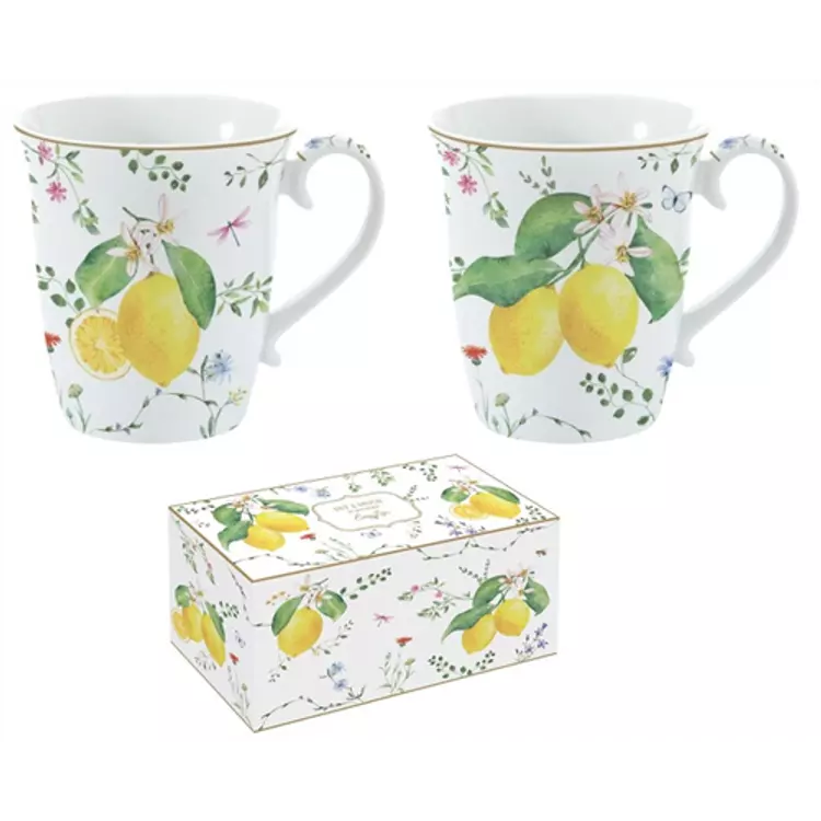 Porcelán bögre szett - 275ml - Fleurs et Citrons