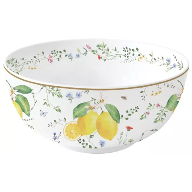 Porcelán tál - 23cm - Fleurs et Citrons