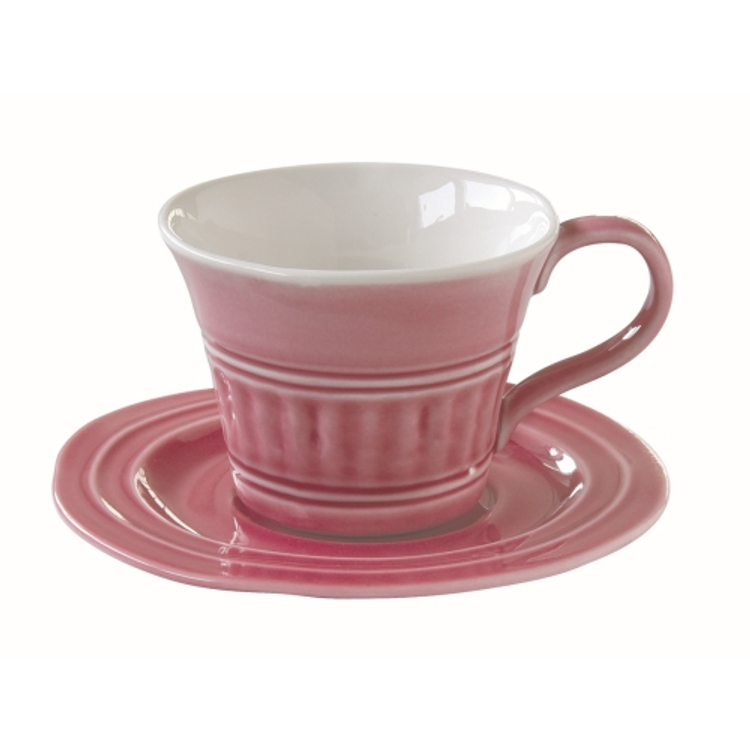 Porcelán csésze és alj - 250ml - Abitare Chic Deep Pink