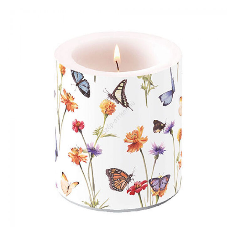 Butterfly garden átvilágítós gyertya 10x10cm