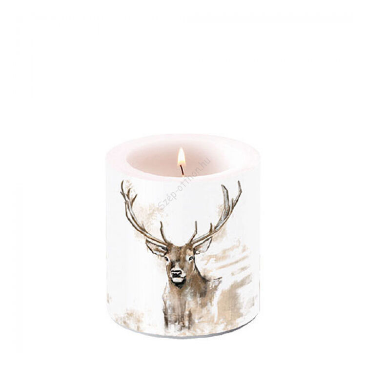 Átvilágítós gyertya - 8x7,5cm - Antlers