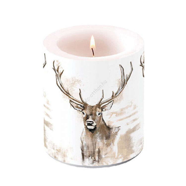 Átvilágítós gyertya - 10x10cm - Antlers