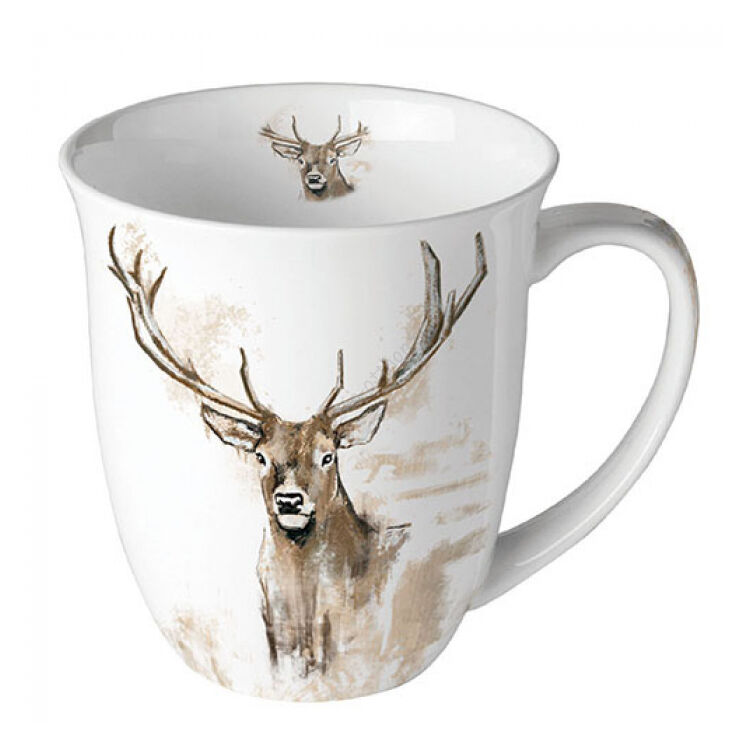 Porcelán bögre - 400ml - Antlers