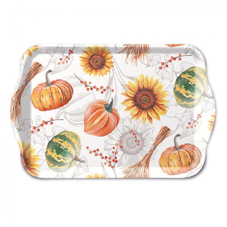Pumpkins & Sunflowers műanyag kis méretű tálca 13x21cm