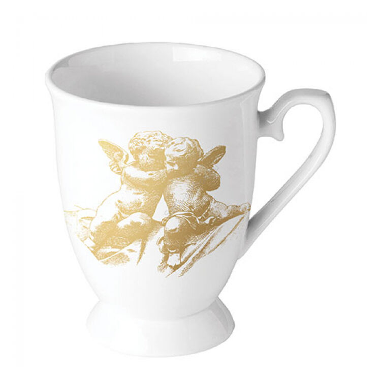Karácsonyi porcelán bögre - 400ml - Classic Angels Gold