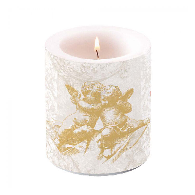 Karácsonyi Átvilágítós Gyertya - Classic Angels Gold - 10x10cm