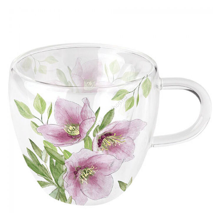 Duplafalú borosilicate üvegcsésze - 250ml - Classic helleborus