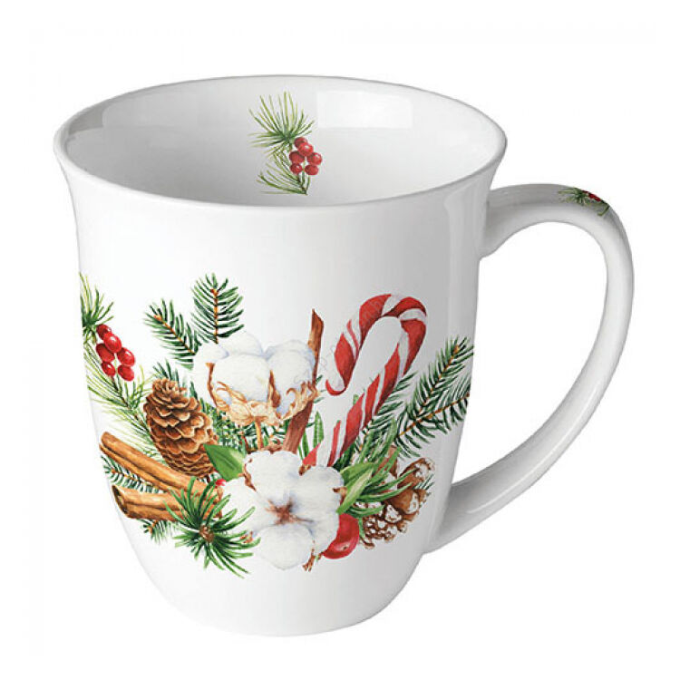 Karácsonyi Porcelán Bögre - 400ml - Christmas arrangement