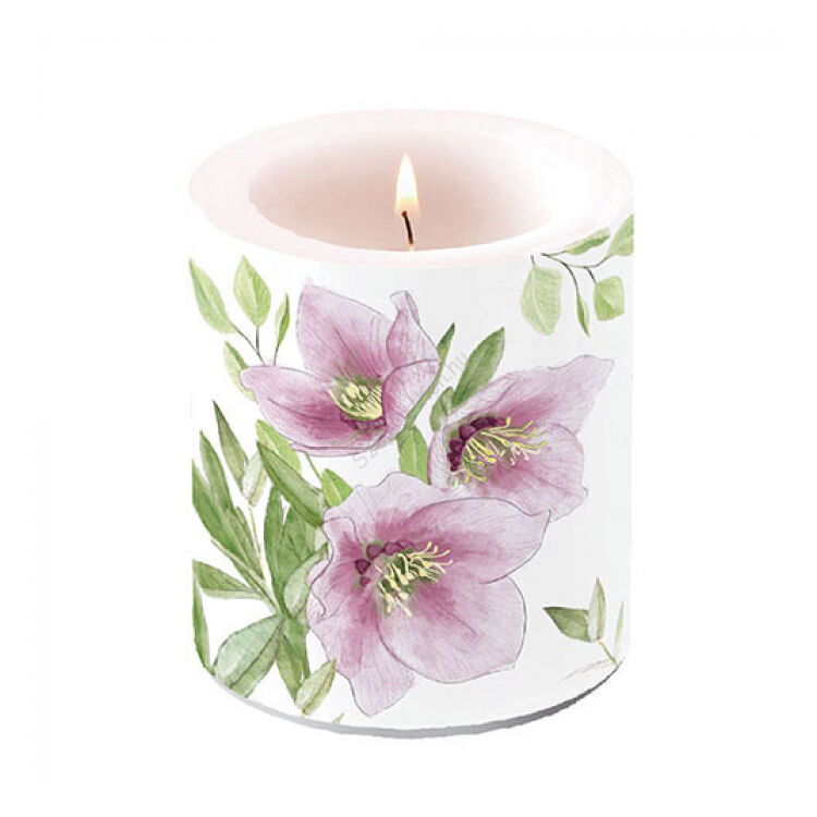 Átvilágítós gyertya - 10x10cm - Classic helleborus