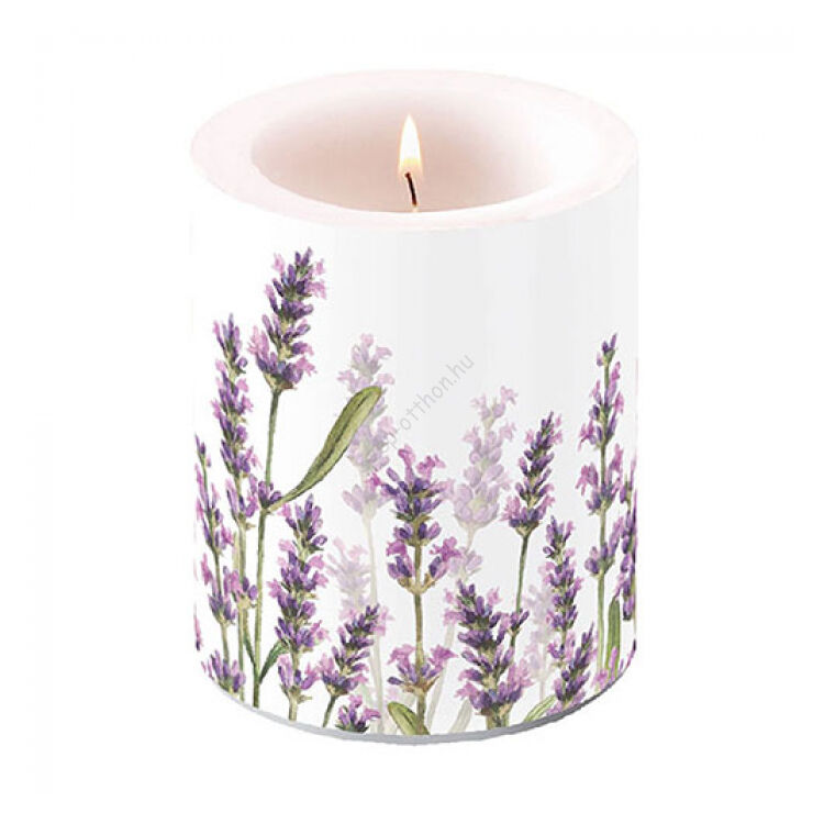 Átvilágítós gyertya - 12x10cm - Lavender Shades white
